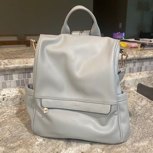 Light gray brand new light weight backpack or diaper bag